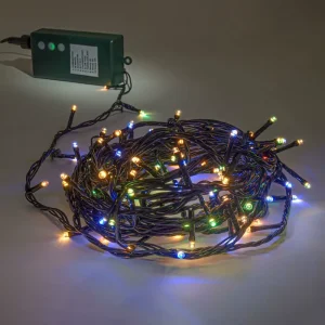 Black Rubber Wire Wide Angle LED 6 Inch Spacing Multicolor 10m Heavy Duty Fairy String Light Christmas Outdoor