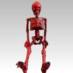 Bloody Posable Skeleton Decor with Human Body Bones for Halloween Graveyard and Outdoor Yard