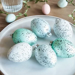 Blown Easter Egg Ornaments Beautiful Handmade Glass Easter Decoration Colorful Solar System Metal Aluminum Eco friendly