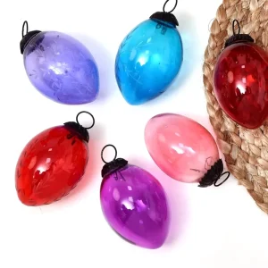 Blown Glass Easter Eggs with Christmas Lights