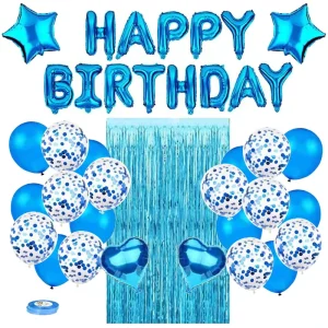 Blue Balloon Birthday Party Decorations Kit Happy Birthday Party Supplies for Party Decor