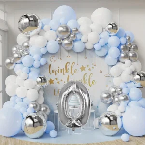 Blue Balloon Set Birthday Party Baby Bathing Wedding Father’s Day Decoration Latex Balloon Wreath Arches