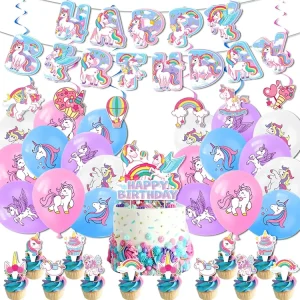 Blue Cartoon Themed Party Supplies Kids Birthday Decorations Kit