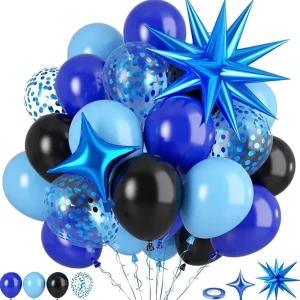 Blue Explosion Star Balloon Chain Set for Party Decoration