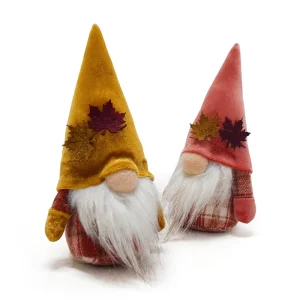 Boheng Farmhouse Rustic Handmade Plaid Swedish Gonk Autumn Tomte Table Ornament Thanksgiving Decor Gnomes