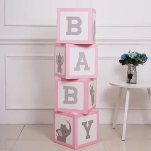 Boho BABY Letter Block Boxes Set Eucalyptus Bear Neutral Baby Shower Gender Reveal Party Decorations