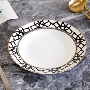 Bone China Plates Festival Dinnerware Sets Ceramic Plates Handmade Embossed Wedding Charger Plate