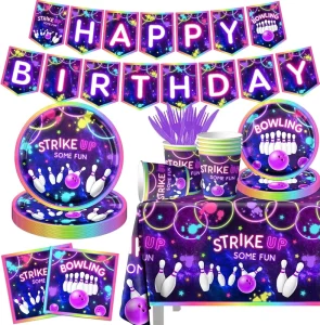 Bowling Birthday Valentine’s Day Tableware Party Decoration White Girl Birthday Party Disposable Plates Tablecloths Cups Party