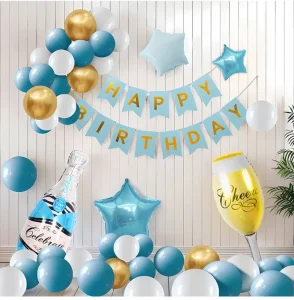 Boy Happy Birthday Banner Black and Gold Boyfriend Birthday Party Decoration Supplies