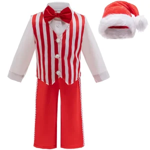 Boys Christmas Suit Festival Boys Costume Carnival Costume Christmas Cosplay Party Set With Christmas Hat