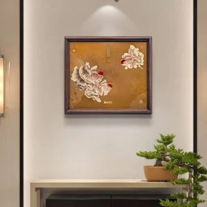 Brass Decorative Painting ‘Hongyun As Head’ Movable Chinese Art Hanging Wall Custom Size Metal Handicraft Handmade Chinese Style