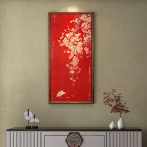 Brass Metal Handicraft Flower Bird Hanging Paintings in New Chinese Style Custom Size Handmade Wall Decor for Foyer Living Room