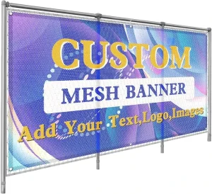 Breathable Wind Permeable Bright Color High Resolution Customizable Easy Install Mesh Banner for Sports Event