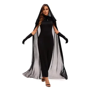 Bride Female Devil TV Character Cosplay Uniform Halloween Adult Women Costume with Cloak and Skirts