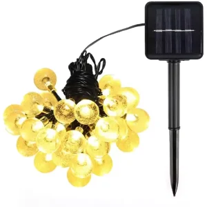 Bright Crystal Globe String Lights Warm White 8 Modes Globe Lights Outdoor Waterproof Solar String Lights for Outside