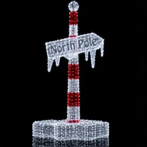 Bright LED Multi color IP65 Rated Mall Atrium Display Light North Pole Road Sign Holiday Thanksgiving Christmas Decoration