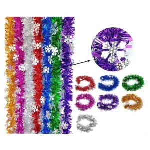 Bubble Snow Metallic Section Tinsel Garland Perfect for Mardi Gras Carnival Holiday Christmas Parade Float Decor