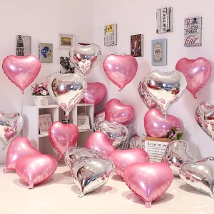Bulk 18inch Red Heart Foil Balloon for Wedding Valentine’s Day Birthday Christmas Parties Custom Logo Option