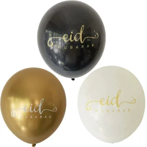Bulk Custom Latex Balloons 12inch Advertising Logo Gold Print Personalized for Ramadan Eid Mubarak Islamic Muslim Party Decor