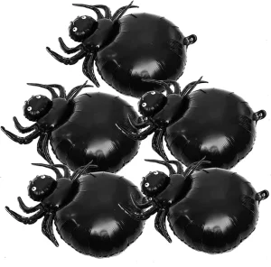 Bulk Cute Black Halloween Spider Foil Balloon Metallic Party Balloon for Spooky Trick or Treat Decor