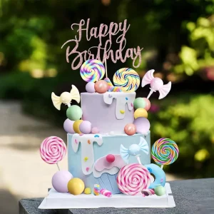 Bulk Multicolored Donut Treats Cake Inserts Set Plastic Candyland Theme Child Birthday Party Decorations Eco friendly Indoor