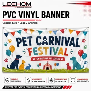 Bulk Order Custom Full Color Weatherproof PVC Vinyl Banner for Pet Carnival Festival Outdoor Advertising and Event Display Signs