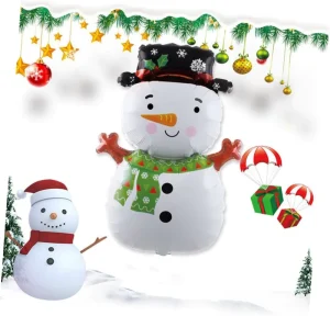 Bulk Top Hat Scarf Snowman Shaped Foil Balloon Mylar Xmas Party Decor for Christmas Winter Holiday Home Decoration