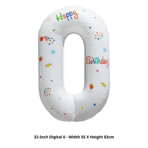 Bulk White Confetti Print Number Foil Balloon Mylar Birthday Numeral Decor for Baby Shower Birthday Party Supplies