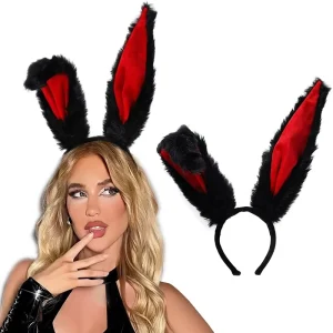 Bunny Ears Headbands Furry Customizable Party Prom Cosplay Costume Hair Accessories for Adult Women No Return