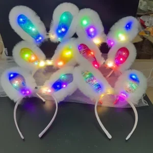 Bunny Ears LED Light Flashing Head Wear LED Headband Easter Party Halloween Decorations