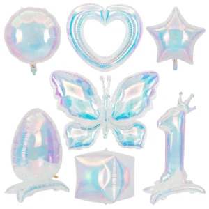 Butterfly Chiffon Gradient Color Fairy Inflatable Foil Balloon Set Transparent Eco Friendly Durable for Princess Theme Party