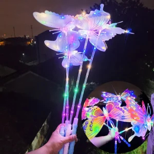 Gift Glow Led Stick Butterfly Decoration LED Colorful Handheld Flash Luminous Swing Butterfly Stick Led Sticks Party
