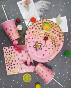 Butterfly Theme UV Printed Environment Friendly Disposable Paper Plate Set for Party Birthday and Mother’s Day Celebrations