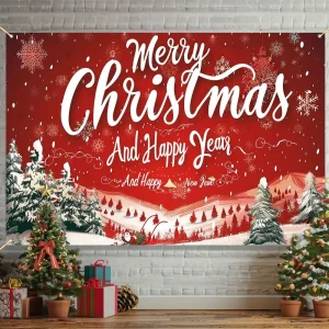 CE Certificated Customized Printing New Year Holiday Decoration Christmas Hanging Banner Backdrop PVC Vinyl Banner