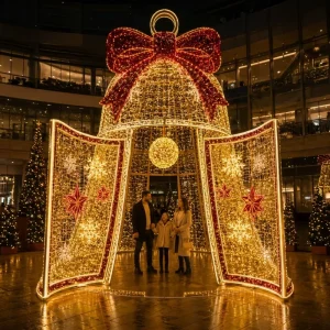 CE RoHS UL Walk-through Bell Motif Light LED IP65 Giant Outdoor Commercial Christmas Holiday Decoration Custom Size