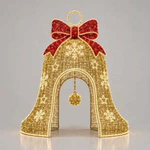 CE UL RoHS Walk-through Bell Motif Light LED IP65 Giant Outdoor Mall Christmas Holiday Decoration Custom Size OEM