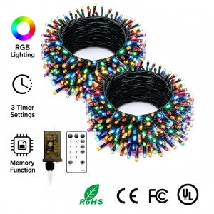 Cafe Lights Commercial Green Wire LED String Lights IP65 Decorative Lights for Holiday Christmas Landscape Lighting