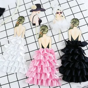Cake Decorative Decorating Supplies Girl’s Back with Skirt Happy Birthday Cake Topper for Mother’s Day