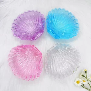 Candy Boxes Plastic Shell Sparkling Shells Gift Box Baby Shower Snack Jewels Packaging Birthday Party Decoration