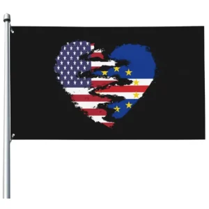 Cape Verde and USA Festival Decor Gift 3x5ft Flag National Identity All Season Indoor Outdoor Hanging Flag