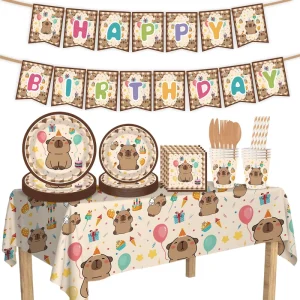 Capybara Theme for Children’s Birthday Party Disposable Tissue Set