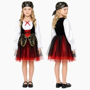 Caribbean Pirate Costumes for Children and Girls Suitable for Halloween Carnivals and Celebrations