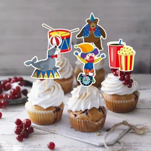 Carnival Birthday Party Cake Toppers Festival Party Circus Theme Cake Decorations Mini Flags