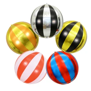 Carnival Birthday Party Decorations Supplies 22inch Stripe Foil Balls Balloon 4D Balloons