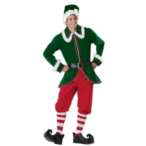 Carnival Christmas Couple Cosplay Santa Claus Green Elf Costumes Christmas Party Outfits