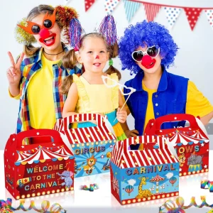 Carnival Circus Elephant Lion Giraffe Party Candy Box Gift Box Tote Paper Box Set
