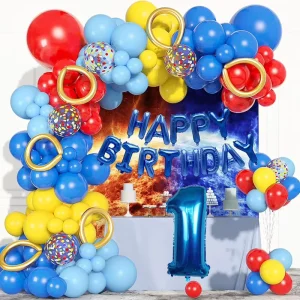 Carnival Circus Red Blue Yellow Balloons Arch Garland Kit Balloons Globos Party for Kids Birthday Baby Shower Party Decorations