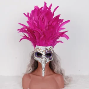 Carnival Halloween Breathable Carpet Hand Sewn Feather Eyemasks Festival Costume Feather Couture Masks