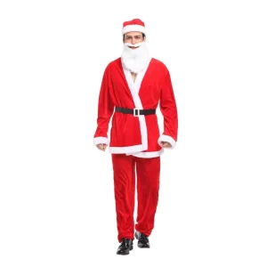 Carnival Halloween Party Cosplay Disguise Fancy Dress Christmas Suit Outfit for Men Adult Santa Costume