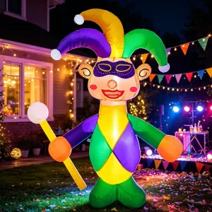 Carnival Hip-Hop Clown Outdoor Garden Party LED Light Decorations and Ornaments Cartoon Inflatable Toys